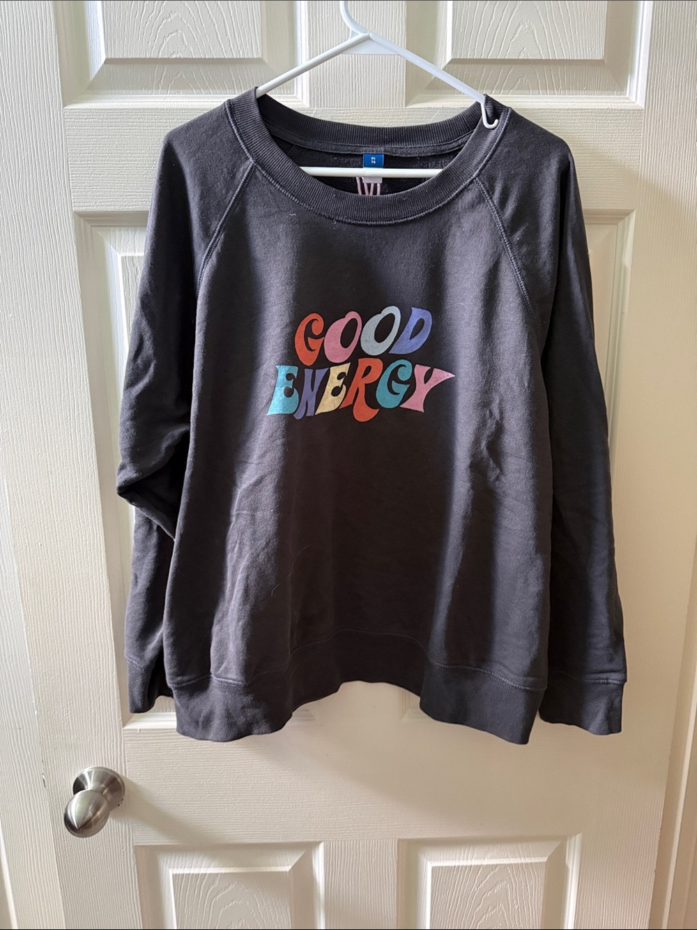 Old Navy Charcoal Sweatshirt with Pink Graphic